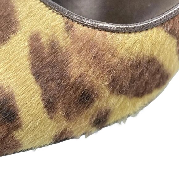 Salvatore Ferragamo-Beige Brown Dark Brown Unborn Calf Leather Pumps 132-081425 - Picture 6 of 10